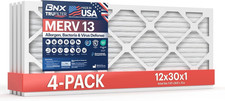 Trufilter 12X30X1 Air Filter MERV 13 (4-Pack) - MADE in USA - Electrostatic Plea