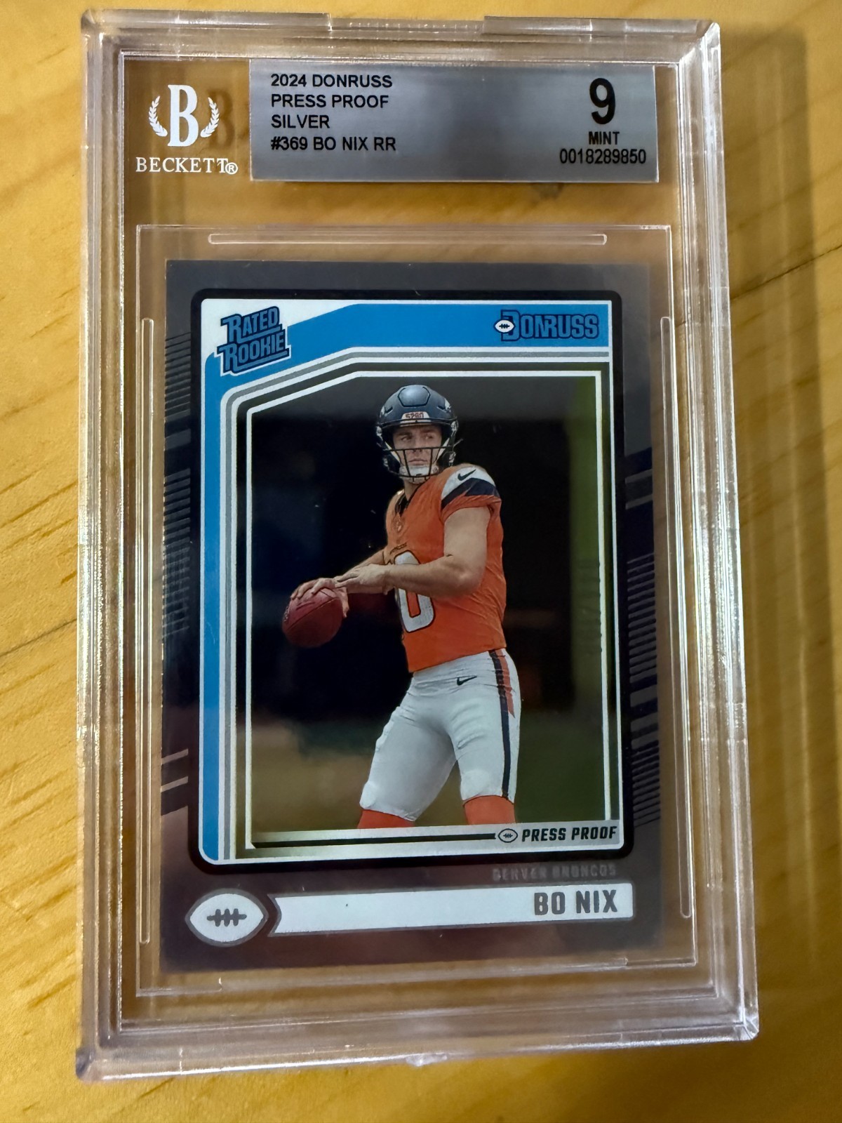 2024 Panini Donruss - Rated Rookie Bo Nix #369 Press Proof Silver /100 (RC)
