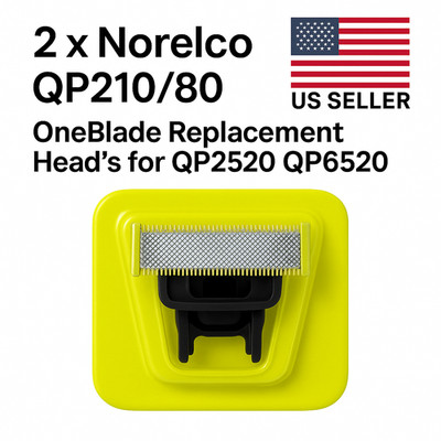 2  Norelco QP210/80 One Blade Replacement Head's  QP2520 QP2630 QP6520
