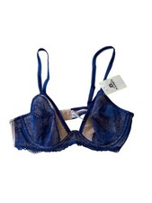 Btemptd Bra Womens 34B Lace Blue No Padding Lined Underwire
