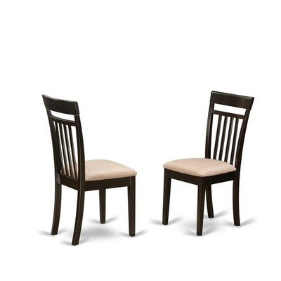 East West Furniture Capri 39'' Fabric Dining Chairs in Cappuccino (Set of 2)
