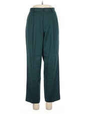 Lizsport Women Green Dress Pants 10 Petites
