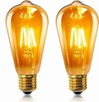 E27 Led GlüHbirne 4W Vintage ST64 Bernstein Warmweiß 2200K 400LM 2 StüCk