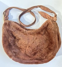 Borsa a spalla BORBONESE Vintage Redwall - Vera Pelle e Pelliccia Marrone -