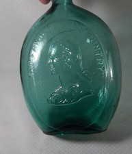 George Washington Father Of His Country Green Flask Quart