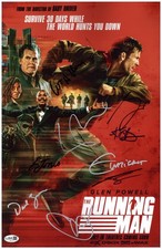 The Running Man Signed 11x17 Mini Movie Poster Cast Autographed JSA COA #3