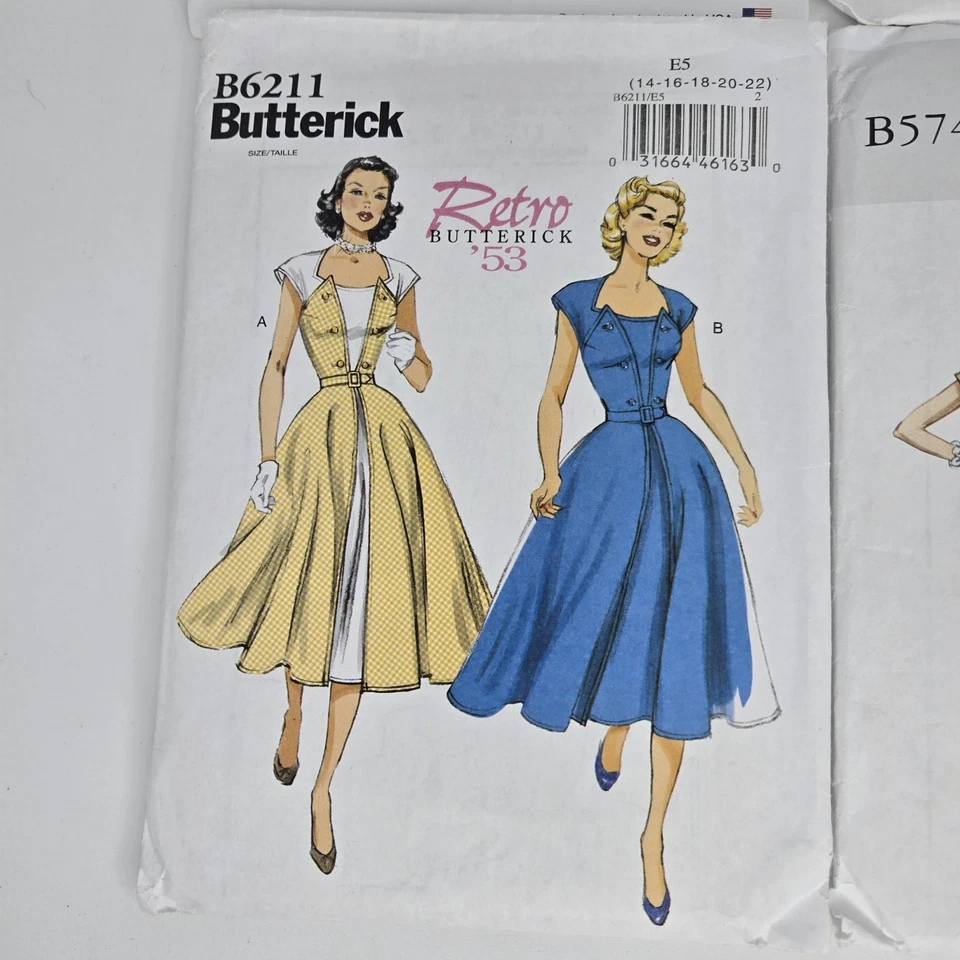 Lot Of 4 Butterick Uncut Retro Vogue 1953 1960 sewing patterns Sizes 6-14 14-22 - Image 4 of 4