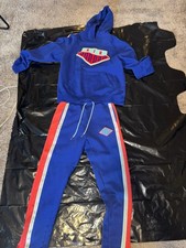 Nike Air Jordan Fleece Hoodie Jogger Set Mens Medium Blue Retro Patch