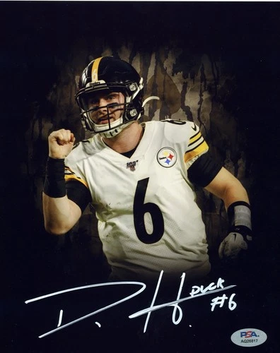 Pittsburgh Steelers QB #6 Devlin DUCK Hodges Signed Autographed 8x10 Photo PSA