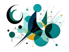 Geometric Abstraction Flowing Rhythm Abstract Canvas Wall Art Picture