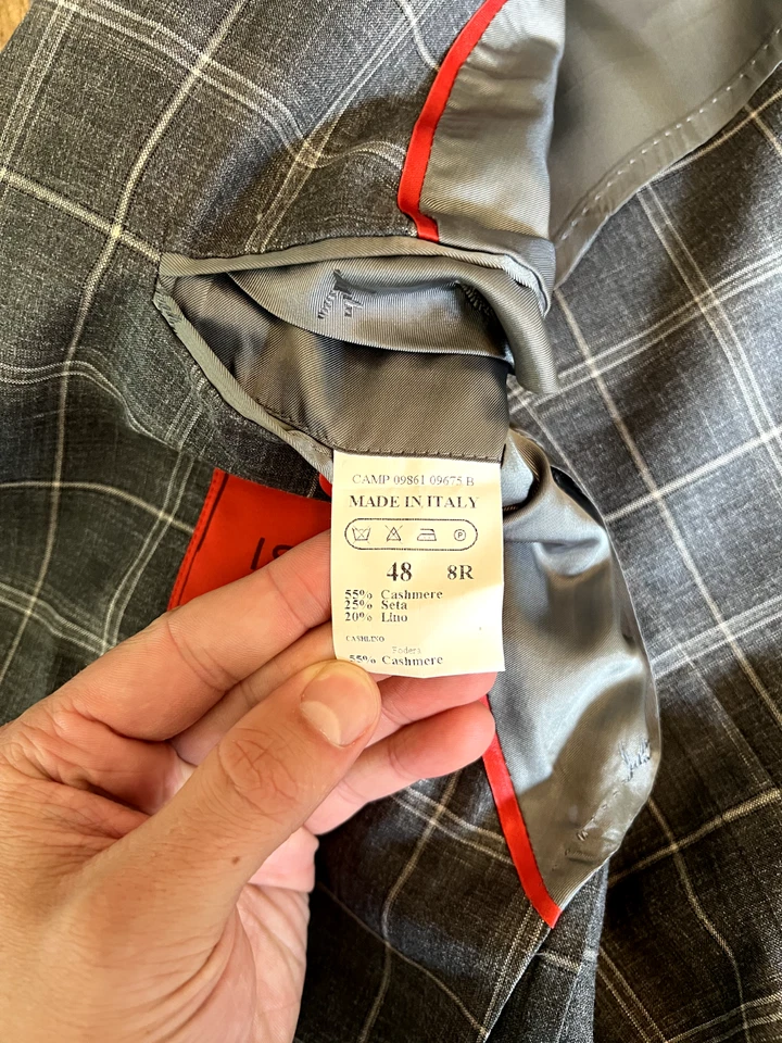 Isaia Sport Coat Grey Window Pane 38R US / 48R IT - Image 4 of 4