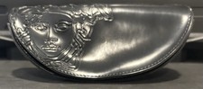 VERSACE Black Embossed Medusa Head Leather Sunglasses Case