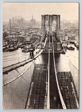 1983 Brooklyn Bridge Construction Postcard 1881 Historic Photo NYC Architecture