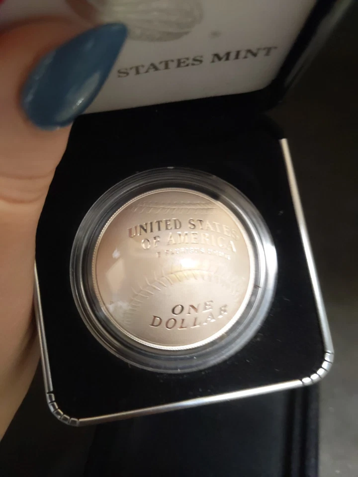 2014 US Mint National Baseball Hall of Fame Silver Proof Dollar, Box - Image 2 of 4