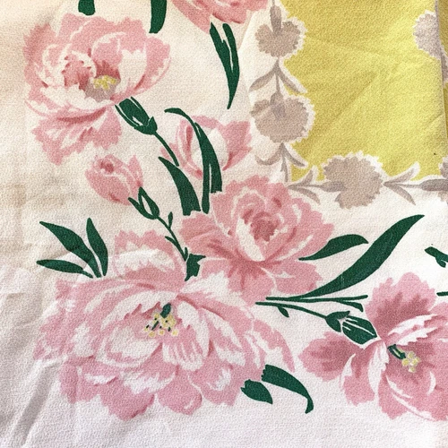 Vtg Tablecloth Pink Carnations 62.5" x 52.5" Cutters Crafters Clean/Repair *READ