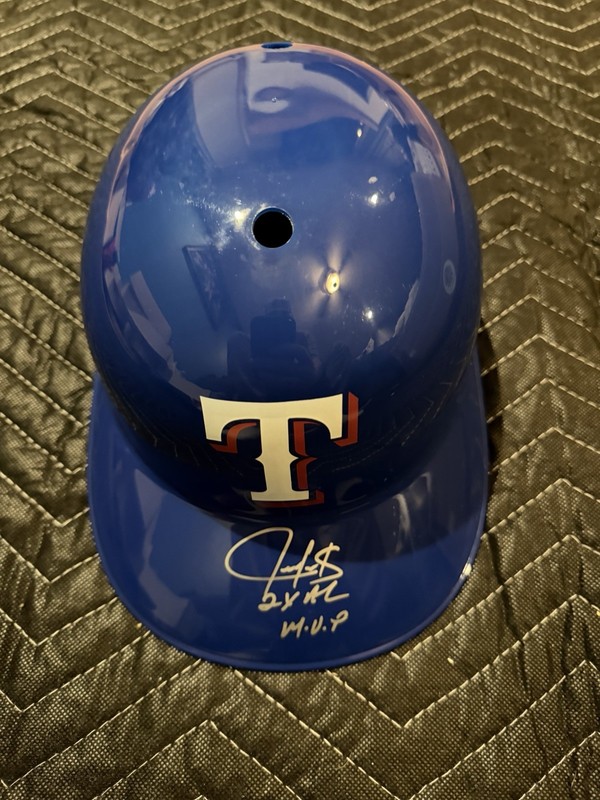 Juan Gonzalez Signed Texas Rangers Full Size Batting Helmet 2X MVP SCHWARTZ COA