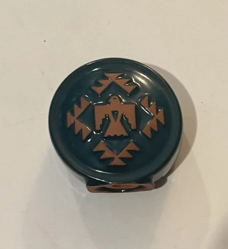 Vintage Frankoma Pottery USA Thunderbird Eagle Green Pepper Shaker