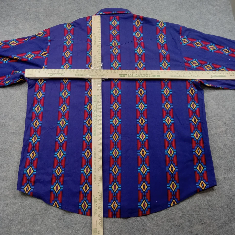 Wrangler Shirt Mens 2XL Cowboy Western Pearl Snap Aztec Southwestern Brushpopper - Image 3 of 4