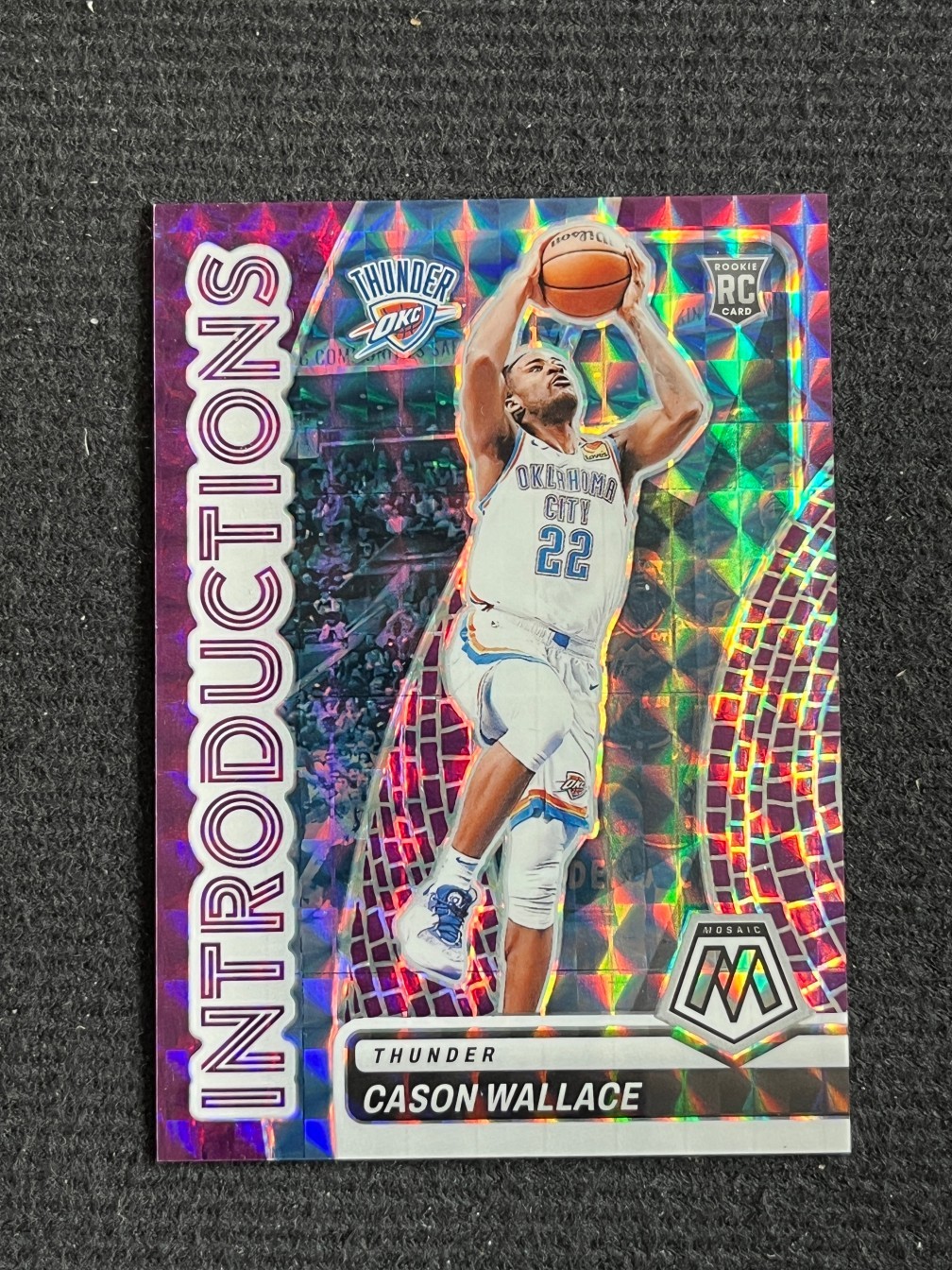 Cason Wallace 2023-24 Panini Mosaic RC Introductions Purple /99 #9