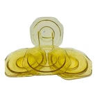 Set Of 6 Federal MADRID AMBER Depression Glass Square SAUCERS. FREE SHIPPING