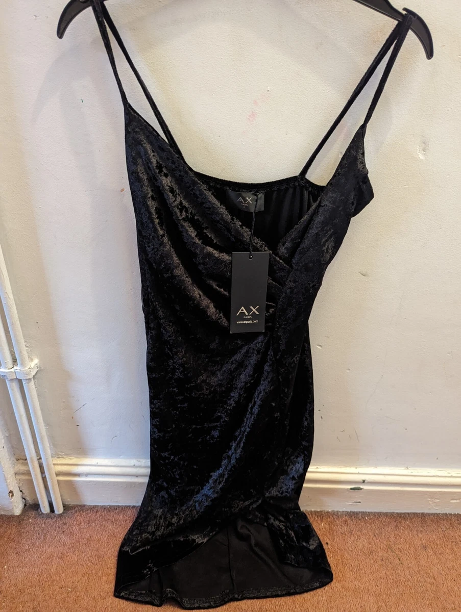 Ax paris top black velvet dress