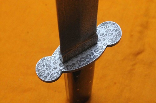 Cuchillo bowie daga de acero Damasco hecho a mano borde afilado doble filo agarre de madera - Imagen 10 de 21