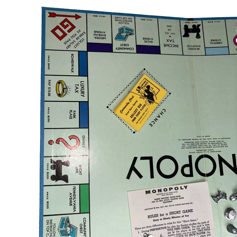 Vintage 1961 Monopoly Board Game Original Complete - Image 4 of 4