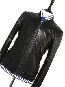 Black Mens Racer Bomber Biker Jacket 42r Cafe Adolfo Dominguez Leather Coat Rare fgFxwHq6f