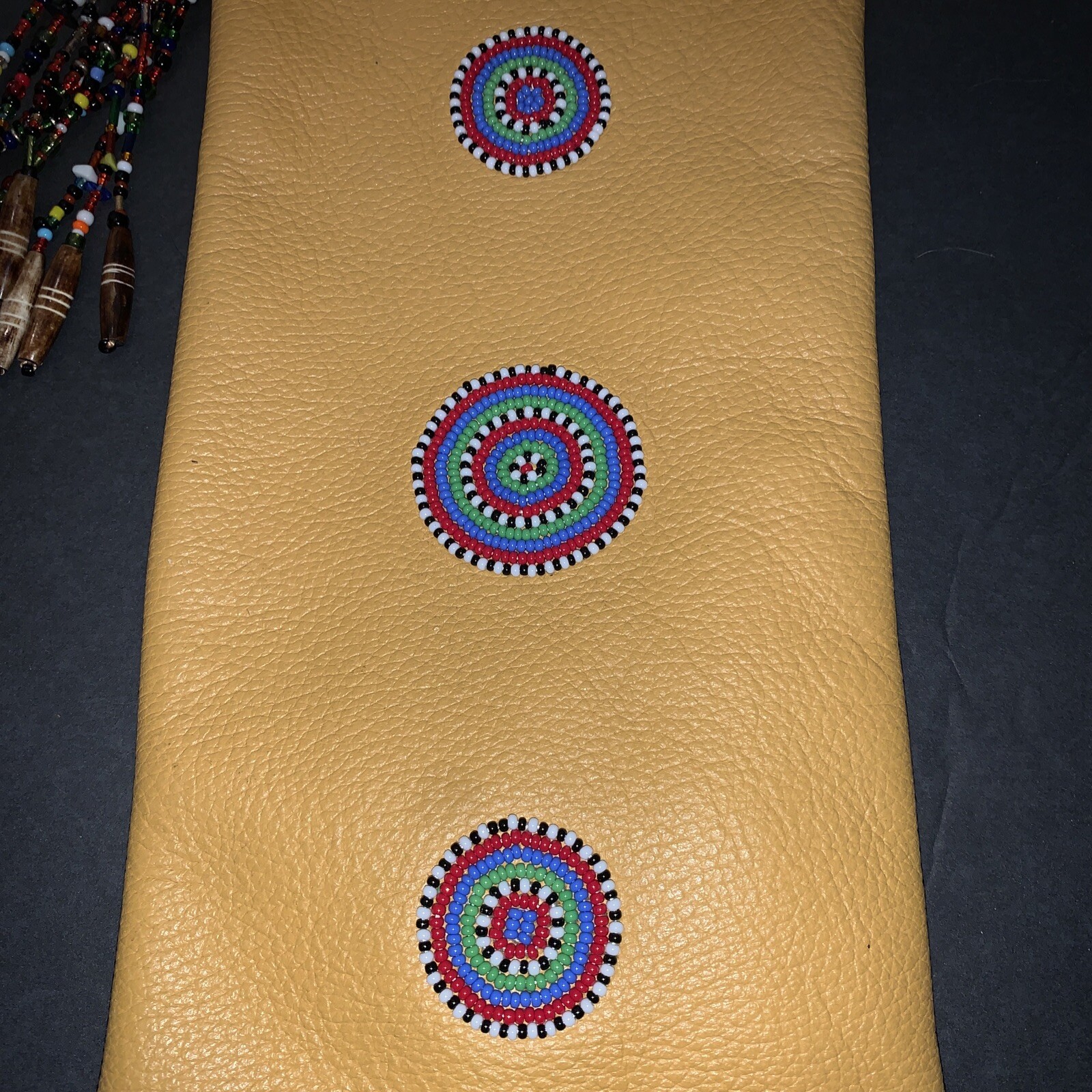 Hand-beaded Mustard Yellow Rectangular Crossbody … - image 3