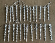 Set of 26 Icicle Clear Twisted Plastic Christmas Ornaments 5.25 in