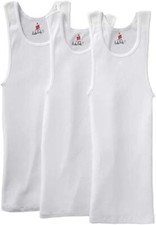 Hanes Men's Tall Man Ribbed 100  Cotton A-Shirt, White, X-Large Tall Pack of 3