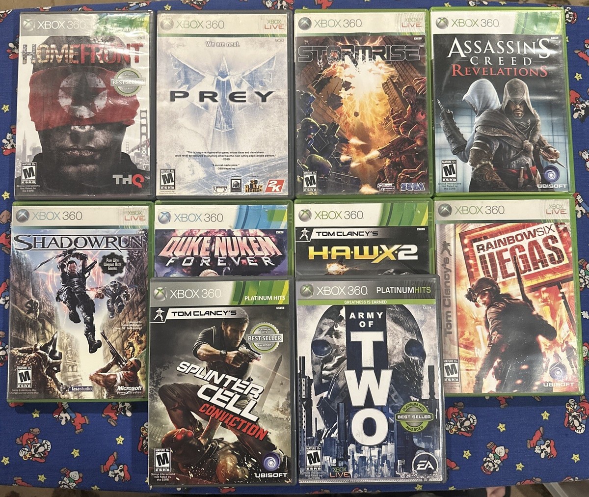 Microsoft Xbox 360 Lot of 10 System Games Complete With Manual