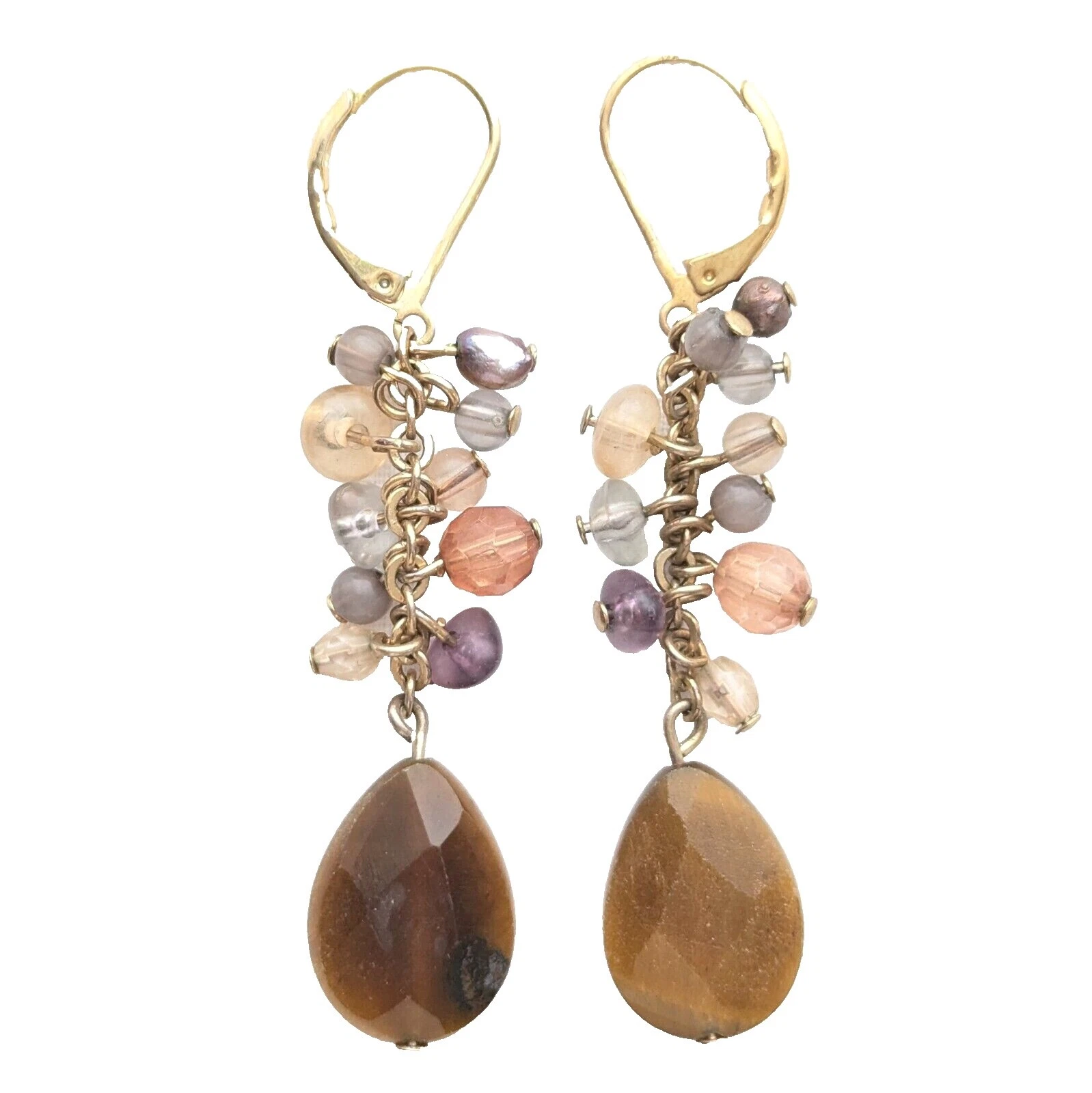 Pendientes de Moda de vidrio de ojo de tigre