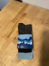 B.Ella Alpha Black/ Grey Cashmere Merino Wool Blend Women's Dress Socks 7-9.5 M