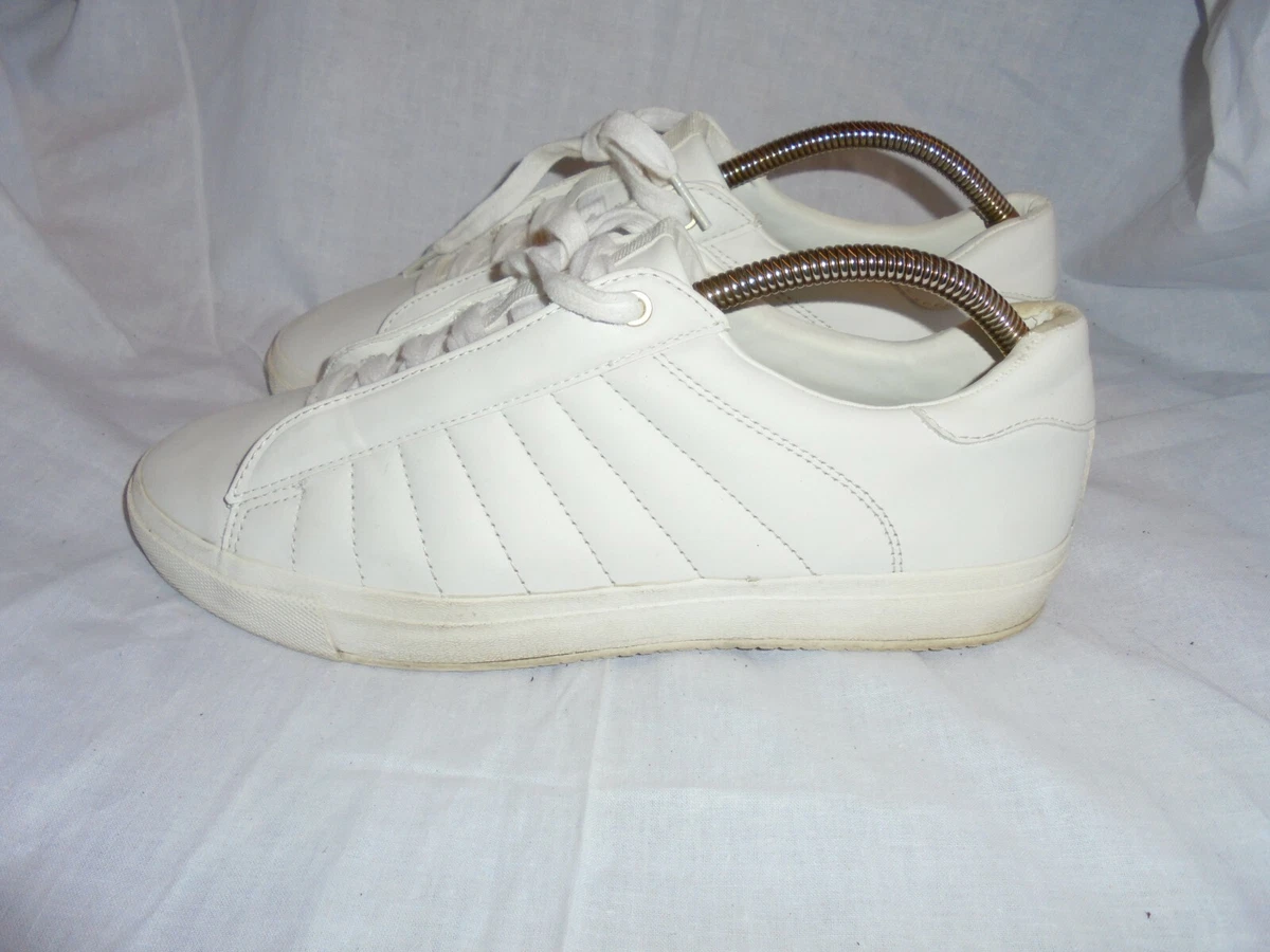 Mens white leather trainers hotsell sale