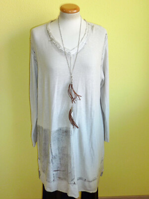 Lightweight long jumper beige M&G made in Italy with silk size L new