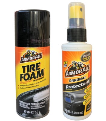 ARMOR ALL Original Protectant & Wheel Tire Foam Shine & Protect 4oz Bundle 2Pack