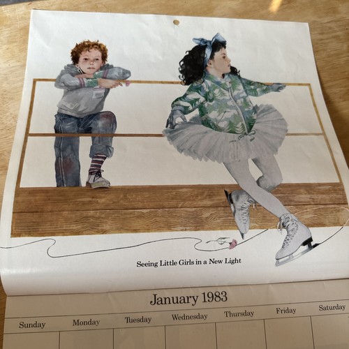 Vintage 1983 Avon Childhood Moments Calendar In Envelope Unused John Speirs Art - Picture 8 of 10