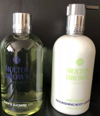 Molton Brown 2 x 300ml Wild Fairyfleur Bad & Dusche Gel & Lotion Set NEU