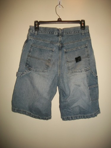 Express vintage 90's Y2K denim cargo carpenter shorts size 29 - Picture 2 of 9