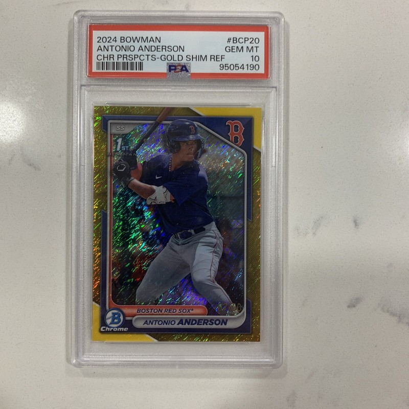 ANTONIO ANDERSON 1st CHROME PROSPECT GOLD SHIMER REFRACTOR 07/50 PSA GEM MT 10