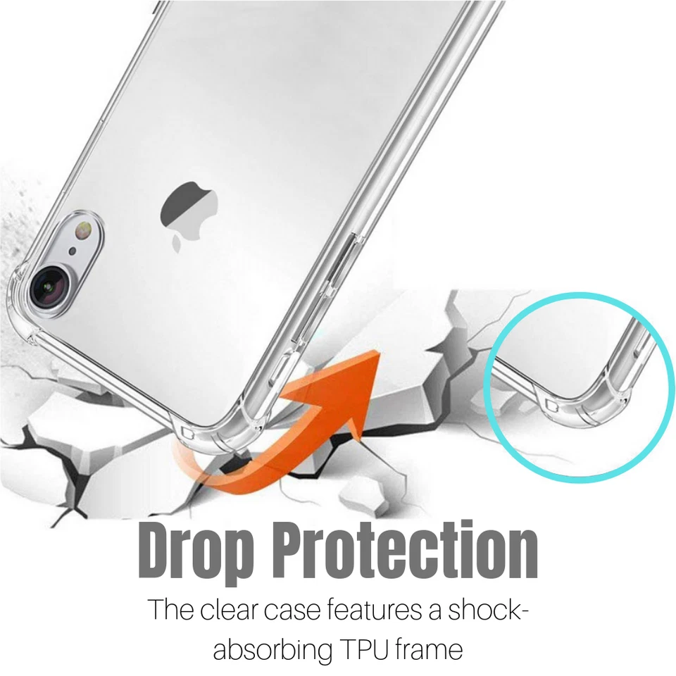 Funda Carcasa Transparente con Protector de Pantalla para iPhone 12 11 15 14 XR Xs X 8 7 6 Plus Foto 4 de 4