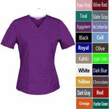 Women's Mock Wrap Scrub Top