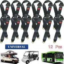 12Pack Universal Truck Car Lap Seat Belts 2 Point Adjustable Single Seat Lap new
