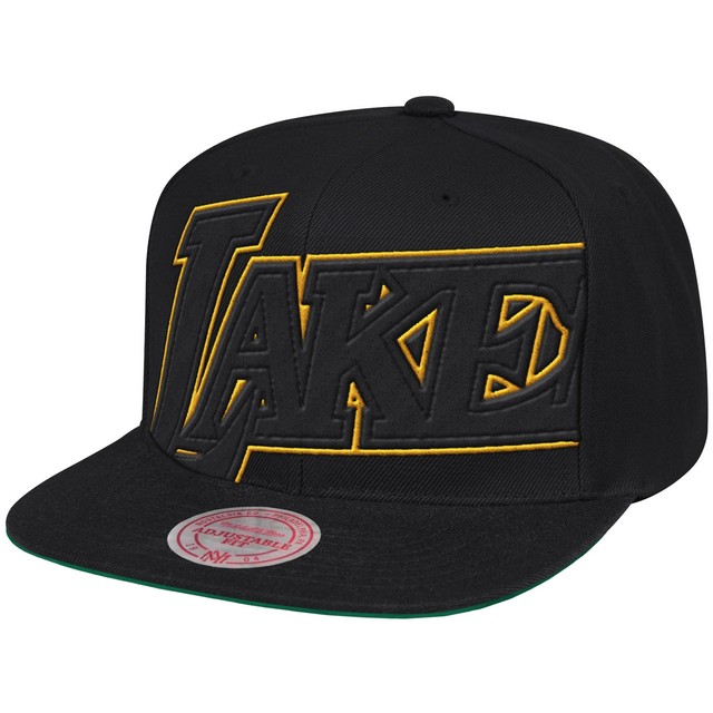 Los Angeles Lakers Mitchell & Ness Cropped XL Logo Snapback Hat - Black | eBay