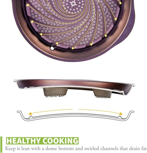 Stovetop Korean BBQ Non-Stick Grill Pan, Made in Korea Purple - Picture 5 of 9