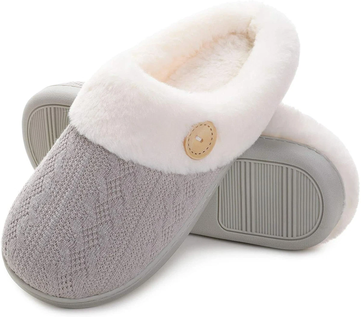 Vonluxe Fuzzy House Slippers Comfy Memory Foam Bedroom Slippers Warm Sli | eBay