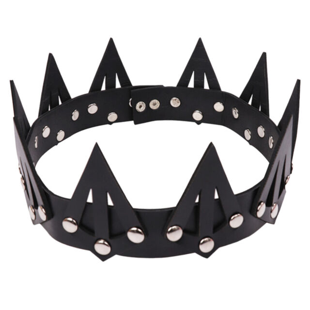 Queen 'S Crown Hair Bands Men Prom Crowns Scrunchies Women Black Leather