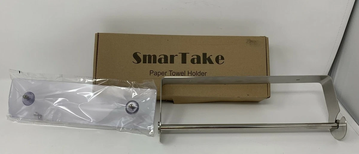 Smartake Paper Towel Holder With Adhesive Under Cabinet Wall Mounted No Drill