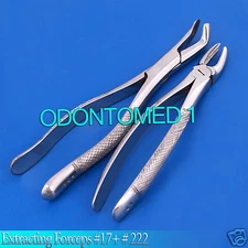 2 Dental Extracting Forceps #17 & 222 Surgical Dental Instruments